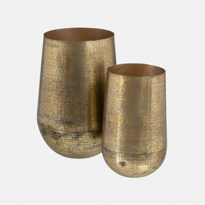 Vase en aluminium doré JEMAA, 2 pièces